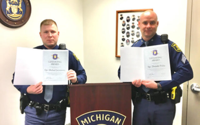 Caro Trooper and Sergeant Receive Life-Saving Award