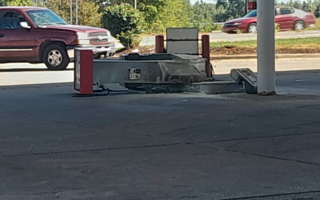 Vehicle Starts Fire After Hitting Gas Pump