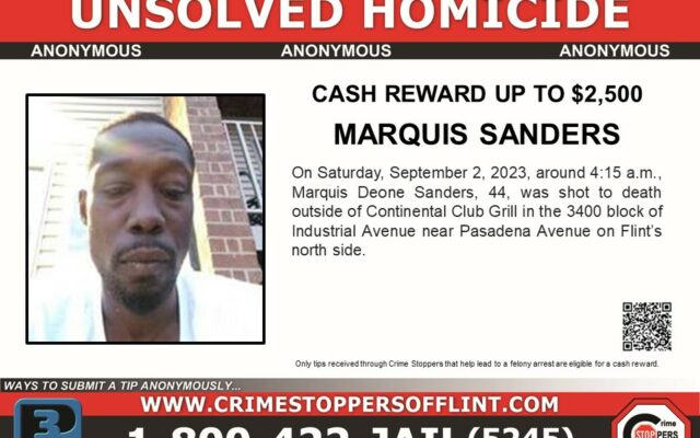Reward Offered in Flint Man’s Murder
