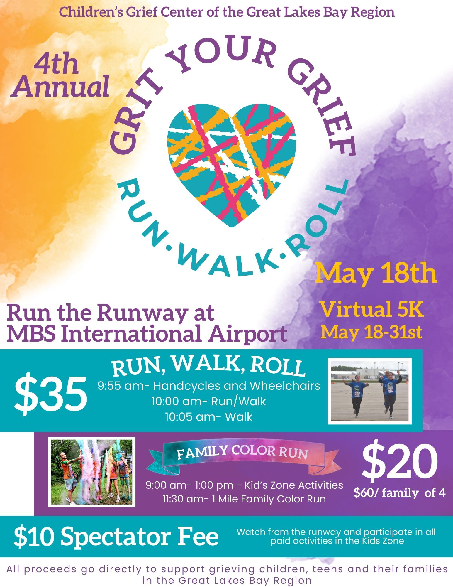 “Grit Your Grief” Run/Walk/Roll at MBS International Airport